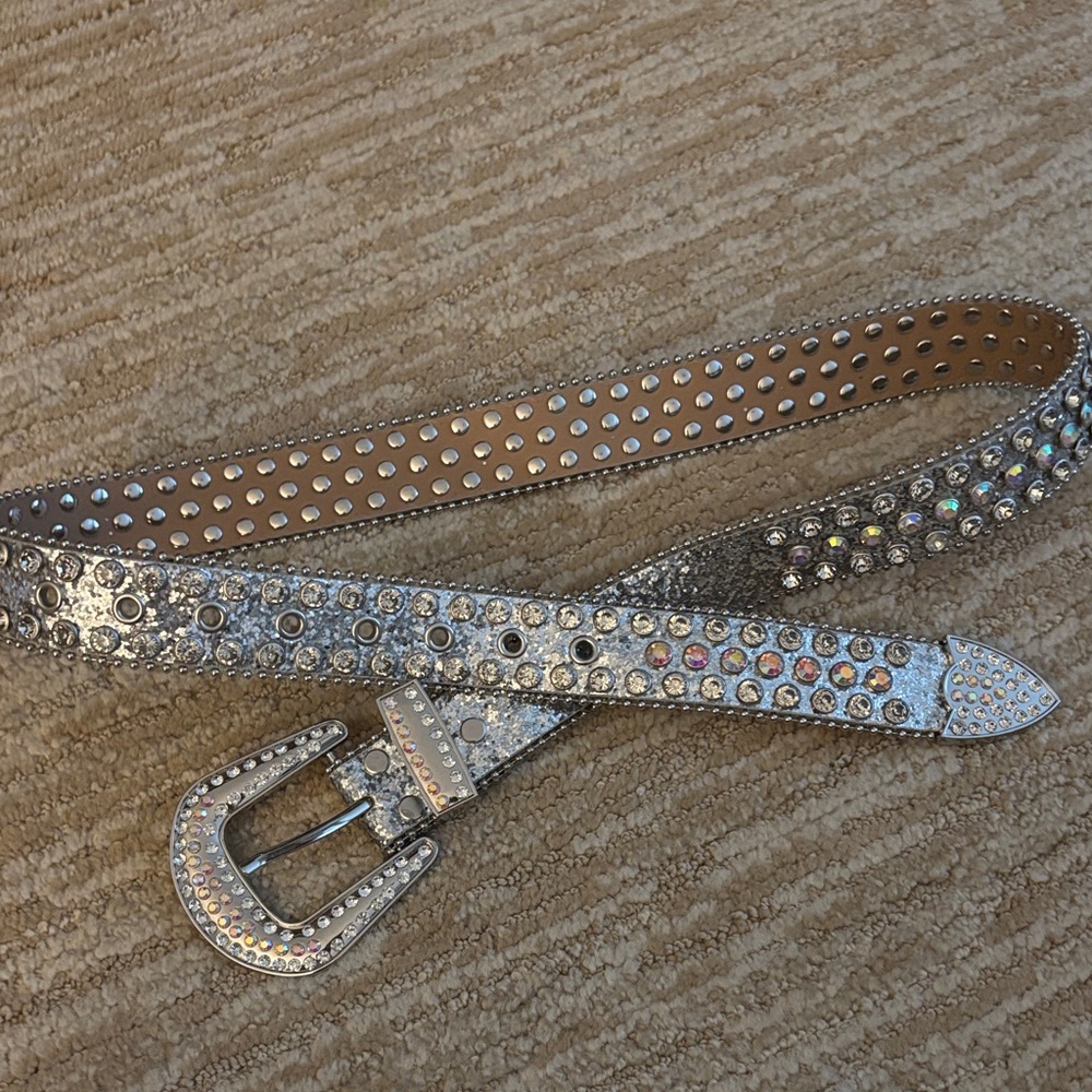 Silver Studded Women's Belt